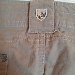 Kuhl Women's Cargo Hiking Outdoor Size 12 Brown Pants‎ with Zip Ankles & Logo